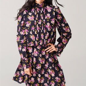 Zadig & Voltaire Black Floral Long Sleeve Dress